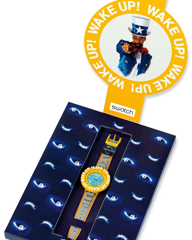 Swatch WAKE UP (SBZ104) designed by American director, actor and producer Spike Lee, 2004